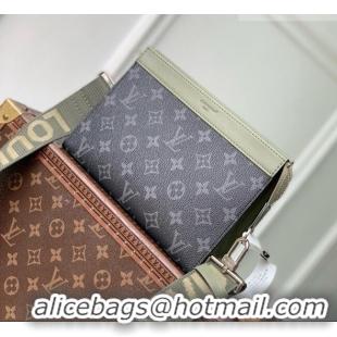 Famous Brand Louis Vuitton Gaston Wearable Wallet in Khaki Green/Black Monogram Eclipse Canvas M28733 2026