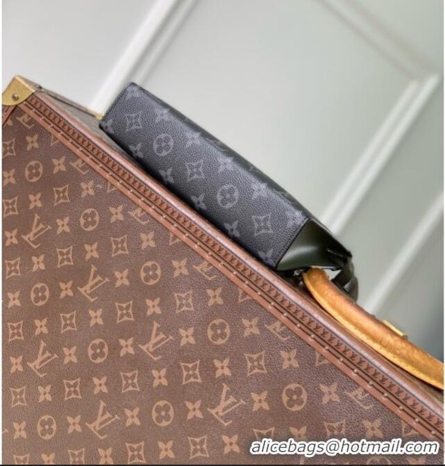 Famous Brand Louis Vuitton Gaston Wearable Wallet in Khaki Green/Black Monogram Eclipse Canvas M28733 2026