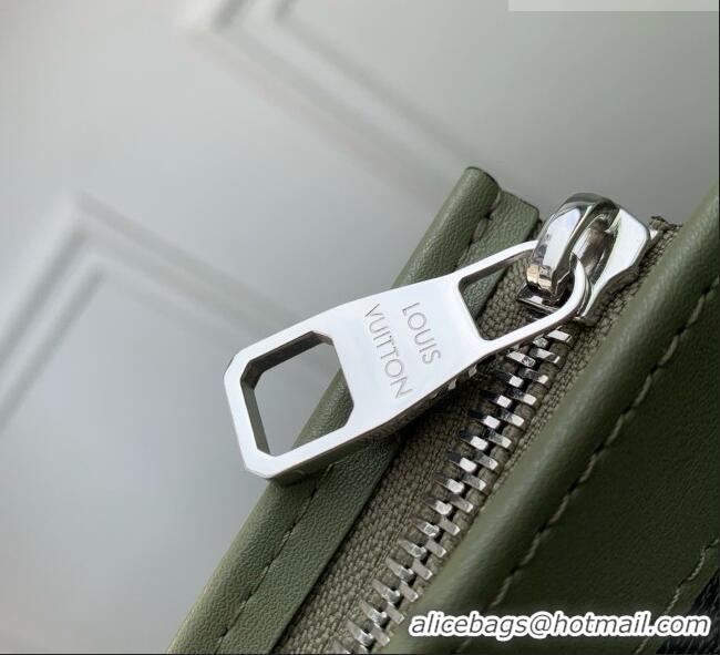 Famous Brand Louis Vuitton Gaston Wearable Wallet in Khaki Green/Black Monogram Eclipse Canvas M28733 2026