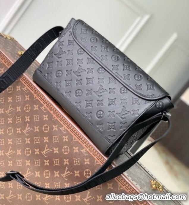 Grade Quality Louis Vuitton Courrier Messenger Bag in Black Monogram Shadow Calfskin Leather M28781 2026