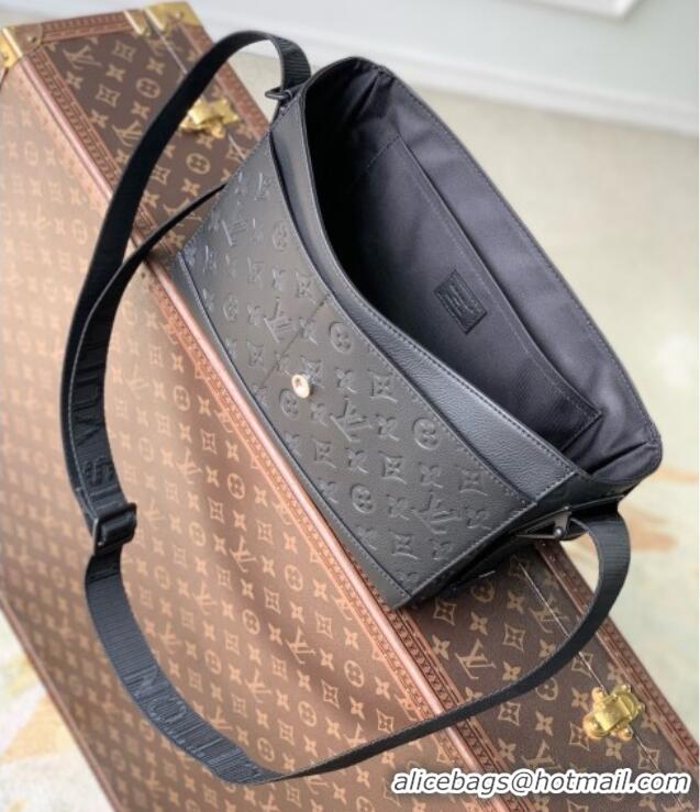 Grade Quality Louis Vuitton Courrier Messenger Bag in Black Monogram Shadow Calfskin Leather M28781 2026