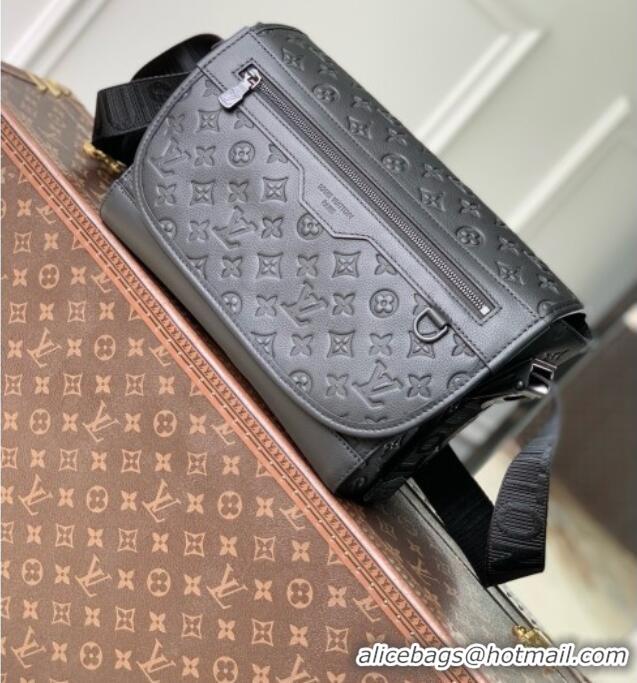 Grade Quality Louis Vuitton Courrier Messenger Bag in Black Monogram Shadow Calfskin Leather M28781 2026