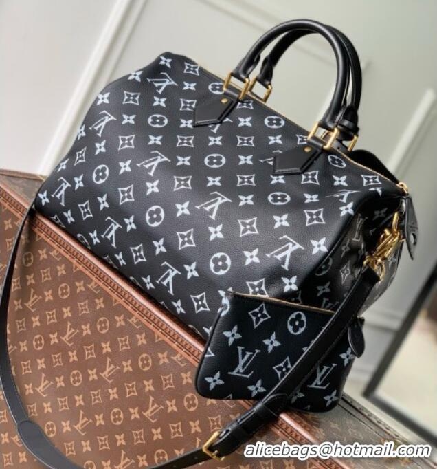 Popular Style Louis Vuitton Speedy P9 Bandoulière 40 Bag in Black Calfskin Leather M24417 2026