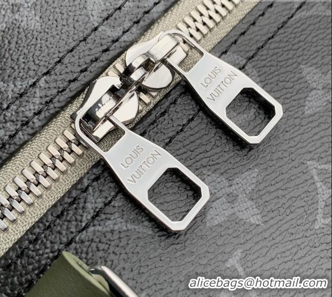 Top Quality Louis Vuitton Keepall Bandoulière 50 Bag in Monogram Eclipse Canvas M28844 Black/Khaki Green 2026