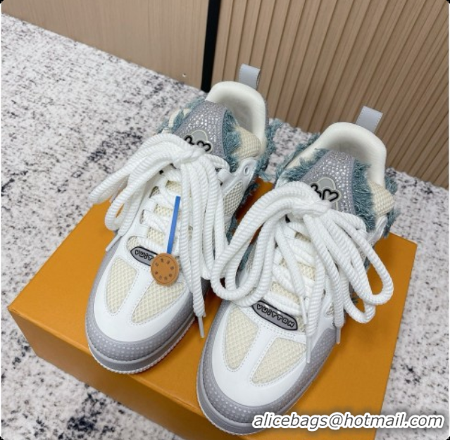 Good Quality Louis Vuitton LV Skate Sneaker in Beige Mix of Materials LV073076 White/Grey 2026