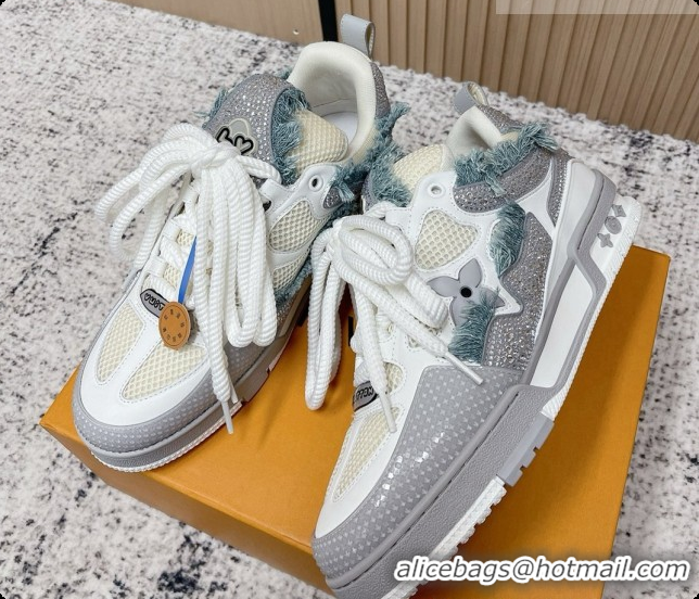 Good Quality Louis Vuitton LV Skate Sneaker in Beige Mix of Materials LV073076 White/Grey 2026