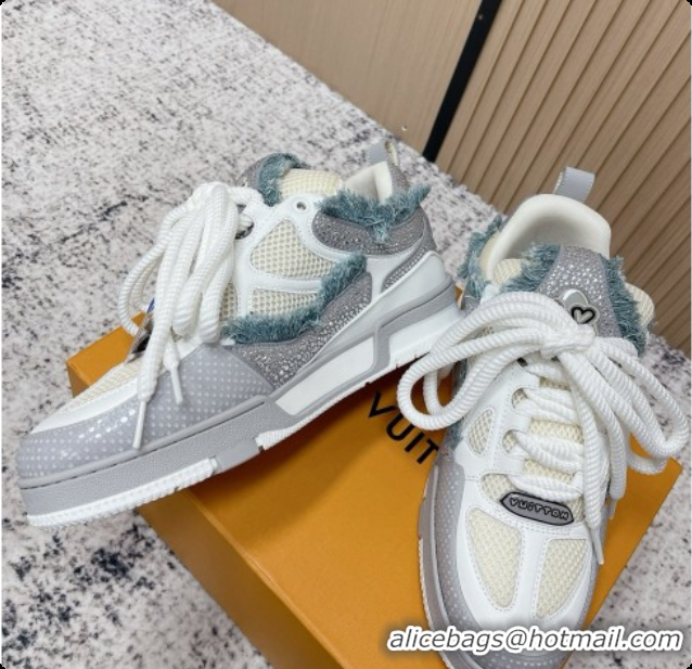 Good Quality Louis Vuitton LV Skate Sneaker in Beige Mix of Materials LV073076 White/Grey 2026