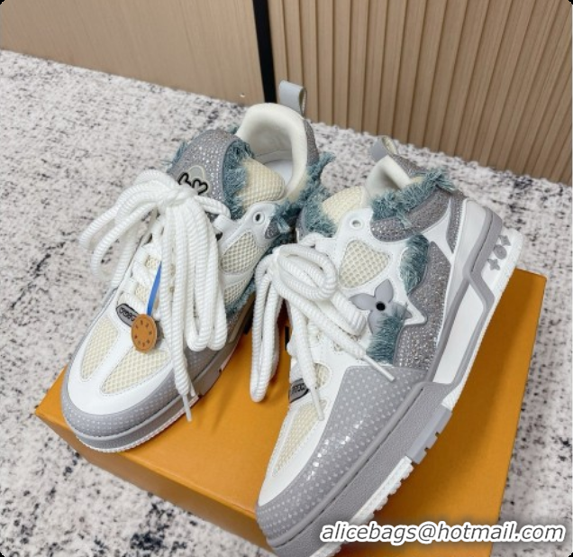 Good Quality Louis Vuitton LV Skate Sneaker in Beige Mix of Materials LV073076 White/Grey 2026
