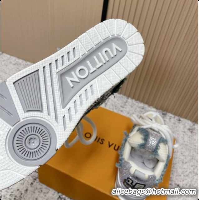 Good Quality Louis Vuitton LV Skate Sneaker in Beige Mix of Materials LV073076 White/Grey 2026