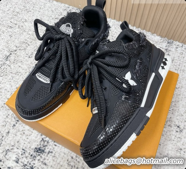 Grade Quality Louis Vuitton LV Skate Sneaker in Beige Mix of Materials LV073077 Black 2026