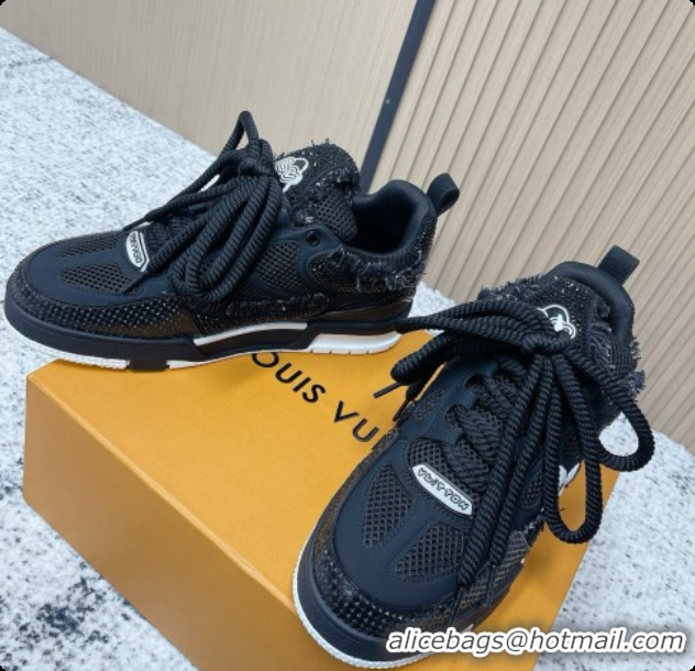 Grade Quality Louis Vuitton LV Skate Sneaker in Beige Mix of Materials LV073077 Black 2026