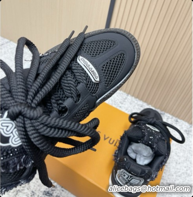 Grade Quality Louis Vuitton LV Skate Sneaker in Beige Mix of Materials LV073077 Black 2026