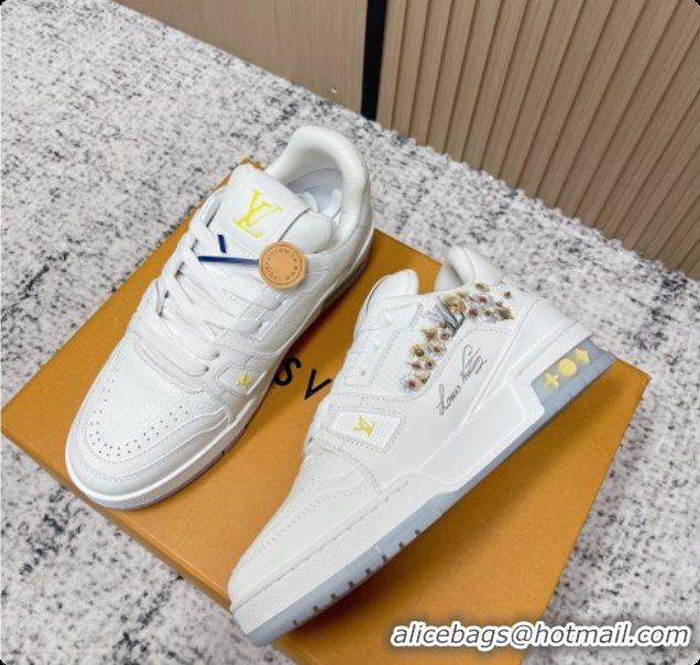 Luxurious Louis Vuitton LV Skate Sneaker in Beige Mix of Materials LV073077 White 2026