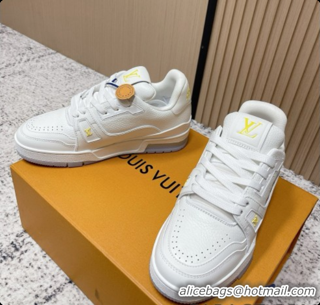 Luxurious Louis Vuitton LV Skate Sneaker in Beige Mix of Materials LV073077 White 2026