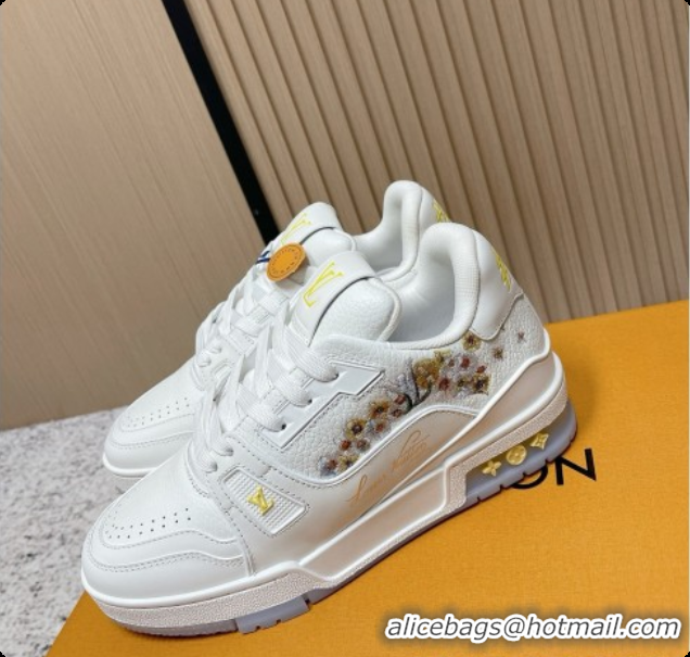 Luxurious Louis Vuitton LV Skate Sneaker in Beige Mix of Materials LV073077 White 2026