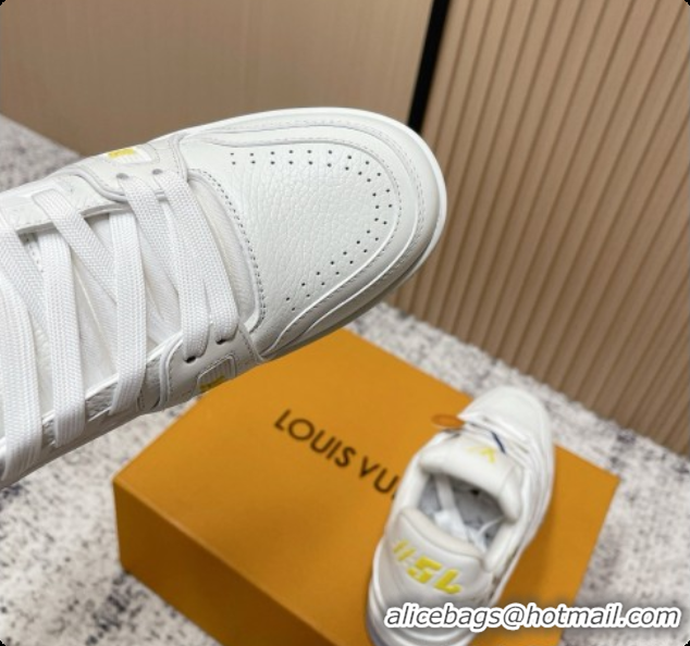 Luxurious Louis Vuitton LV Skate Sneaker in Beige Mix of Materials LV073077 White 2026