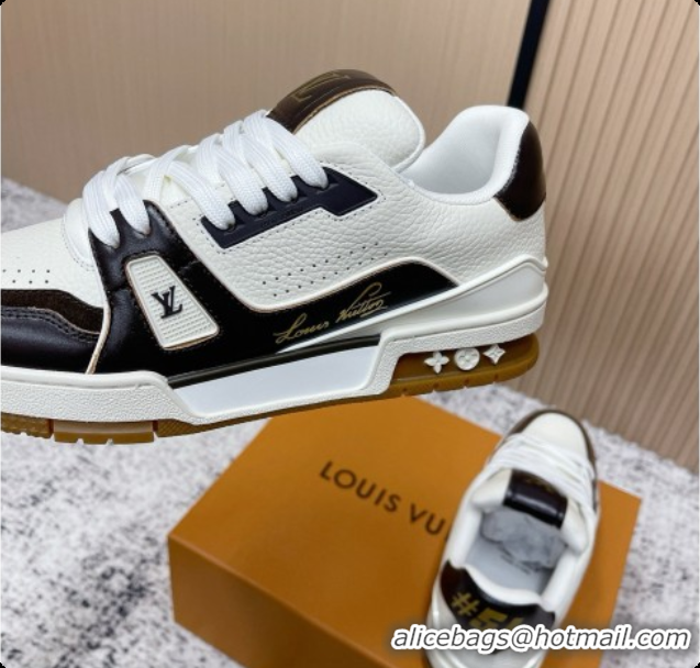 Stylish Louis Vuitton Louis Vuitton LV Trainer Sneakers in Leather LV073079 Black/White 2026