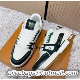 Buy Luxury Louis Vuitton Louis Vuitton LV Trainer Sneakers in Leather LV073101 White/Green 2026