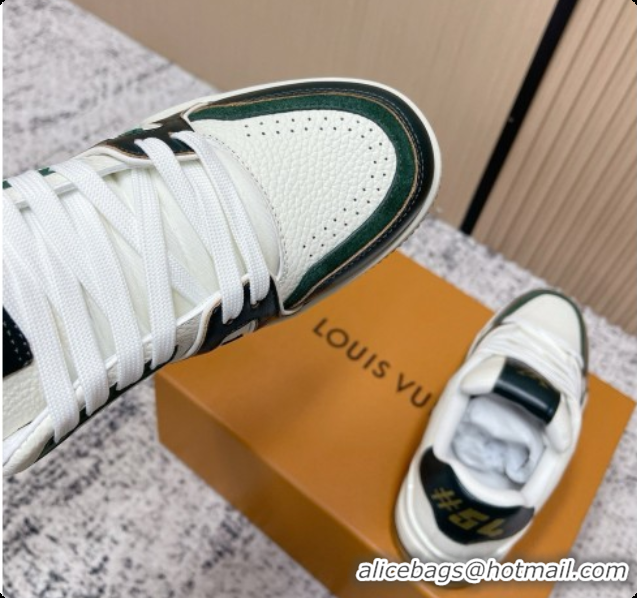 Buy Luxury Louis Vuitton Louis Vuitton LV Trainer Sneakers in Leather LV073101 White/Green 2026