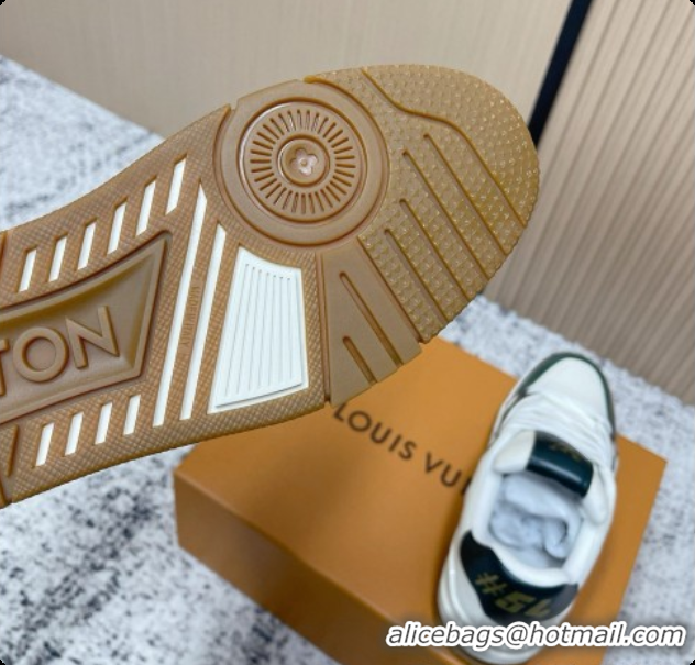 Buy Luxury Louis Vuitton Louis Vuitton LV Trainer Sneakers in Leather LV073101 White/Green 2026