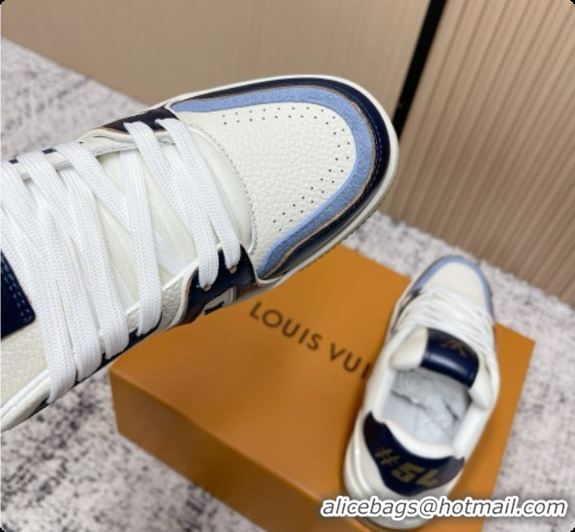 Unique Style Louis Vuitton Louis Vuitton LV Trainer Sneakers in Leather LV073103 White/Blue 2026