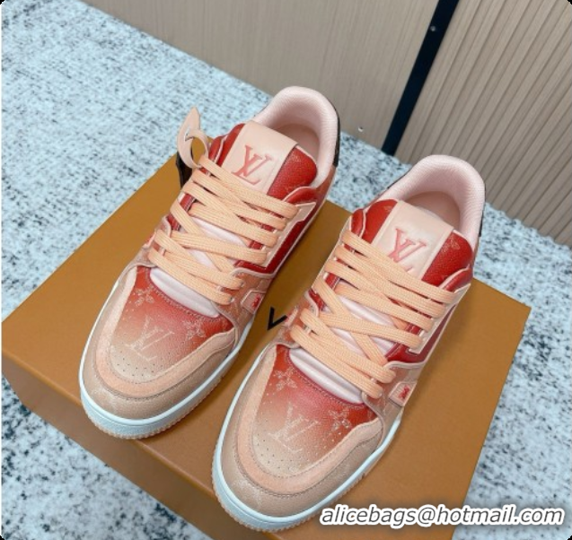 Luxurious Louis Vuitton Louis Vuitton LV Trainer Sneakers in Leather LV073104 Pink 2026