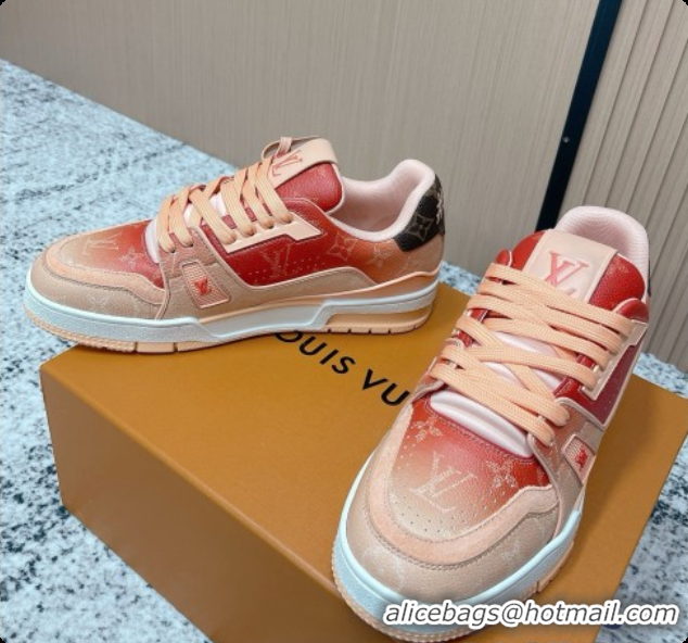 Luxurious Louis Vuitton Louis Vuitton LV Trainer Sneakers in Leather LV073104 Pink 2026