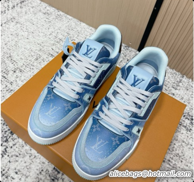 Hot Style Louis Vuitton Louis Vuitton LV Trainer Sneakers in Leather LV073105 Blue 2026 