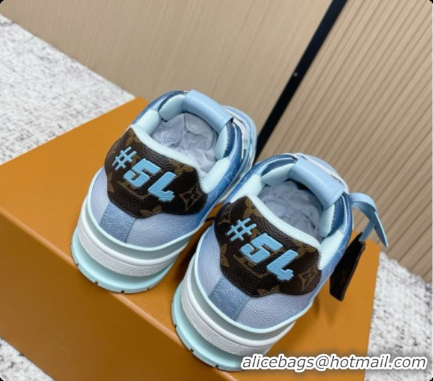 Hot Style Louis Vuitton Louis Vuitton LV Trainer Sneakers in Leather LV073105 Blue 2026 