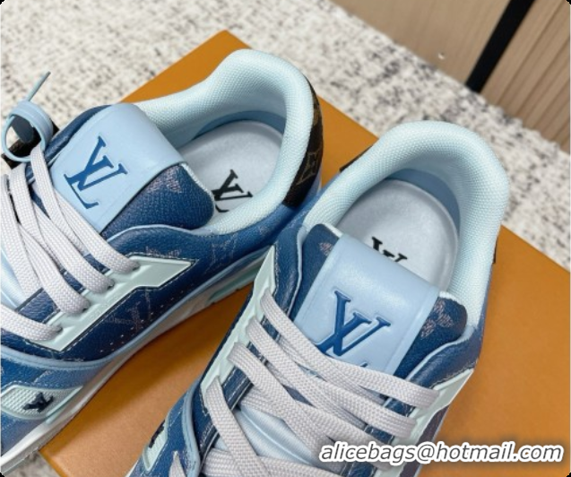 Hot Style Louis Vuitton Louis Vuitton LV Trainer Sneakers in Leather LV073105 Blue 2026 