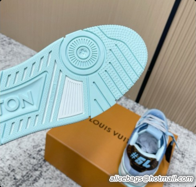 Hot Style Louis Vuitton Louis Vuitton LV Trainer Sneakers in Leather LV073105 Blue 2026 