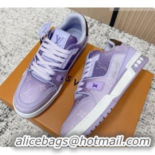 Grade Quality Louis Vuitton Louis Vuitton LV Trainer Sneakers in Leather LV073106 Purple 2026