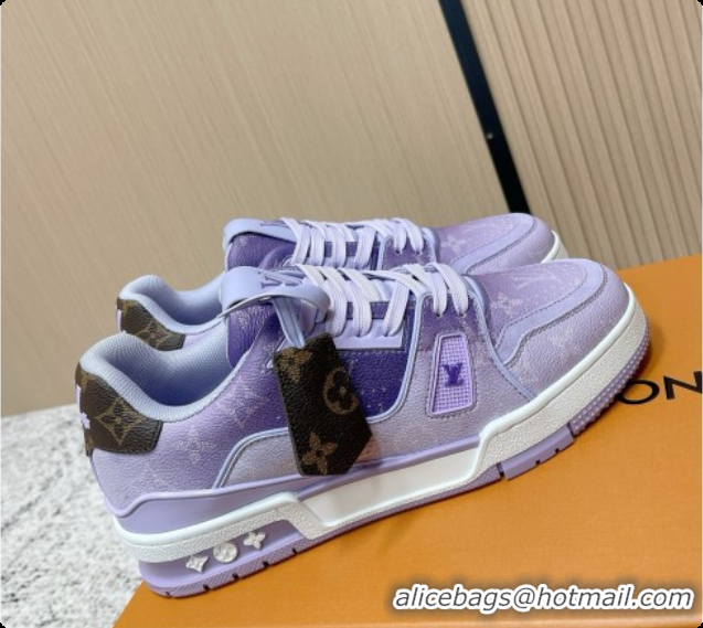 Grade Quality Louis Vuitton Louis Vuitton LV Trainer Sneakers in Leather LV073106 Purple 2026
