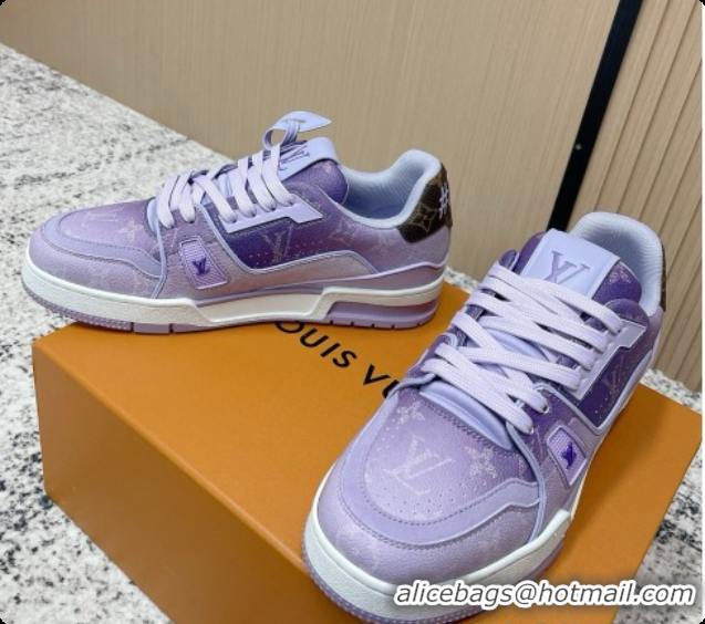 Grade Quality Louis Vuitton Louis Vuitton LV Trainer Sneakers in Leather LV073106 Purple 2026