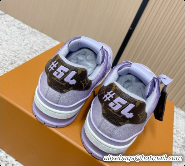 Grade Quality Louis Vuitton Louis Vuitton LV Trainer Sneakers in Leather LV073106 Purple 2026