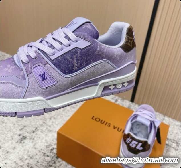 Grade Quality Louis Vuitton Louis Vuitton LV Trainer Sneakers in Leather LV073106 Purple 2026