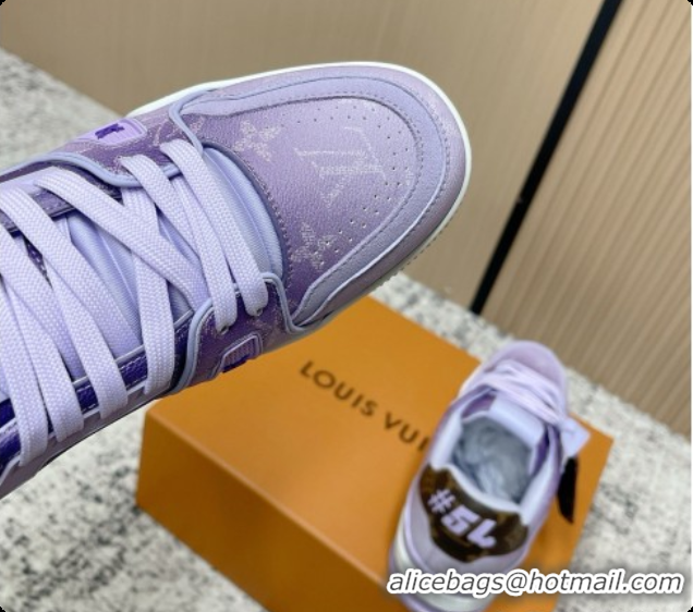Grade Quality Louis Vuitton Louis Vuitton LV Trainer Sneakers in Leather LV073106 Purple 2026