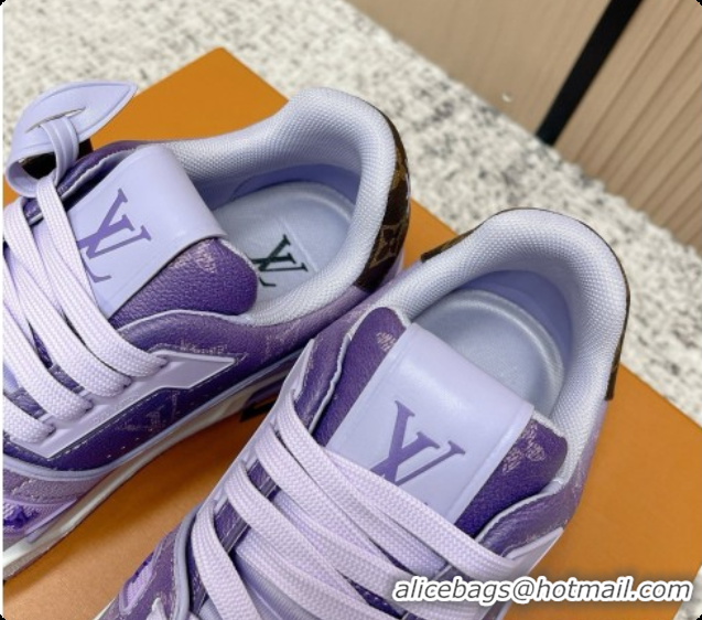 Grade Quality Louis Vuitton Louis Vuitton LV Trainer Sneakers in Leather LV073106 Purple 2026