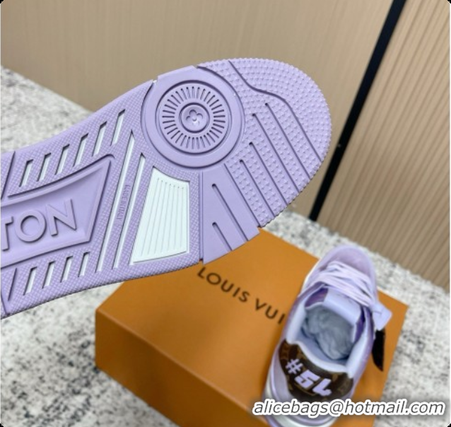 Grade Quality Louis Vuitton Louis Vuitton LV Trainer Sneakers in Leather LV073106 Purple 2026