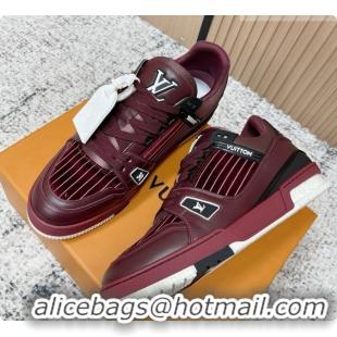 Pretty Style Louis Vuitton LV Skate Sneaker in Beige Mix of Materials LV073107 Burgundy 2026