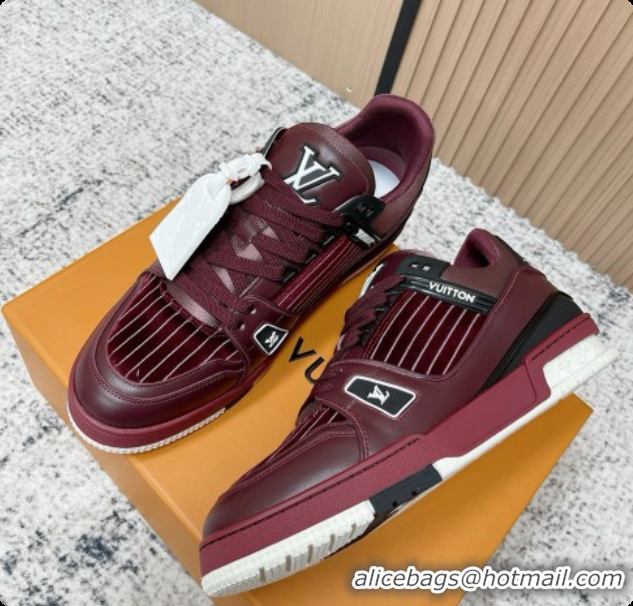 Pretty Style Louis Vuitton LV Skate Sneaker in Beige Mix of Materials LV073107 Burgundy 2026