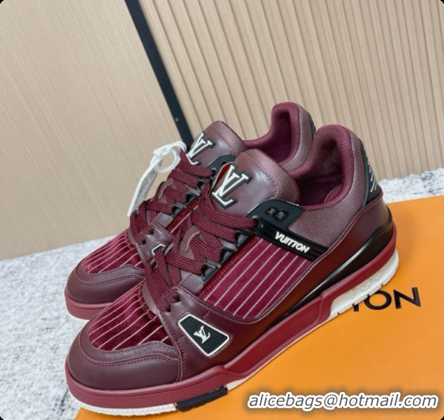 Pretty Style Louis Vuitton LV Skate Sneaker in Beige Mix of Materials LV073107 Burgundy 2026
