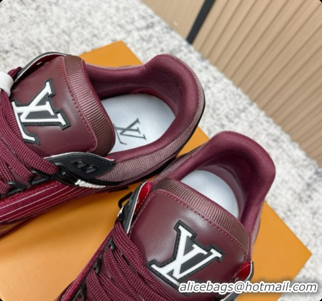 Pretty Style Louis Vuitton LV Skate Sneaker in Beige Mix of Materials LV073107 Burgundy 2026