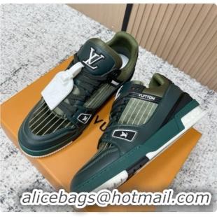 Popular Style Louis Vuitton LV Trainer Sneaker in Beige Mix of Materials LV073109 Green 2026