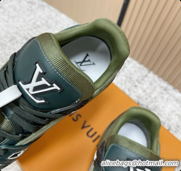 Popular Style Louis Vuitton LV Trainer Sneaker in Beige Mix of Materials LV073109 Green 2026