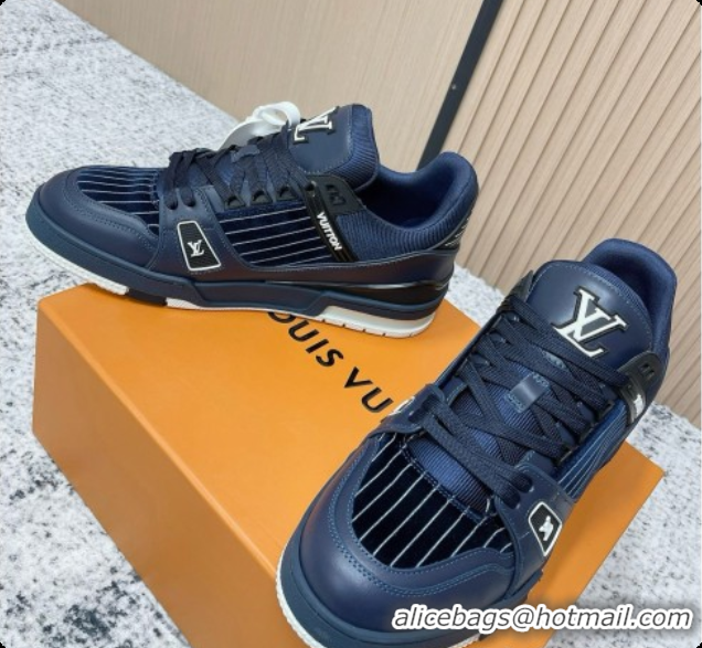 Hot Style Louis Vuitton LV Trainer Sneaker in Beige Mix of Materials LV073110 Blue 2026