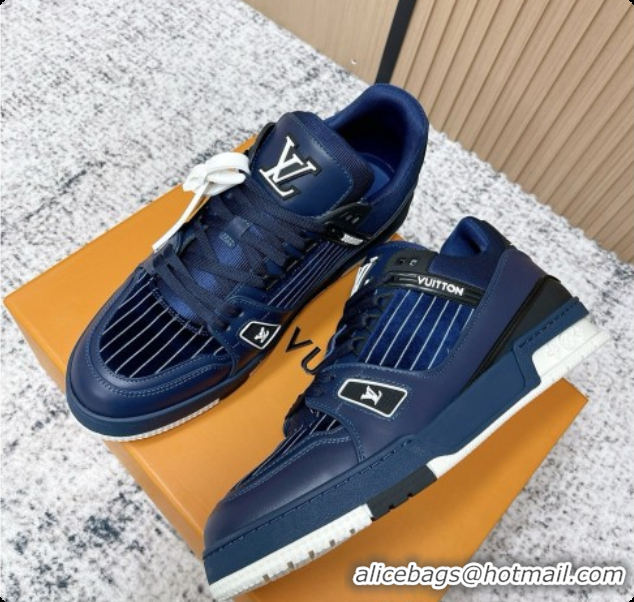 Hot Style Louis Vuitton LV Trainer Sneaker in Beige Mix of Materials LV073110 Blue 2026