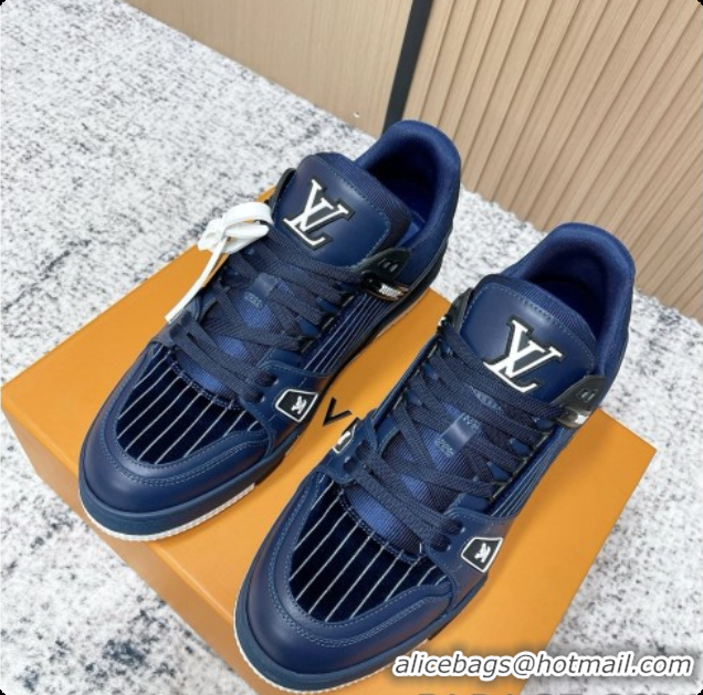 Hot Style Louis Vuitton LV Trainer Sneaker in Beige Mix of Materials LV073110 Blue 2026