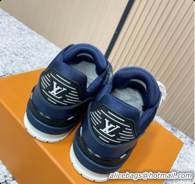 Hot Style Louis Vuitton LV Trainer Sneaker in Beige Mix of Materials LV073110 Blue 2026