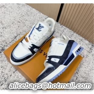 Top Grade Louis Vuitton LV Trainer Sneaker in Beige Mix of Materials LV073107 White/Blue 2026